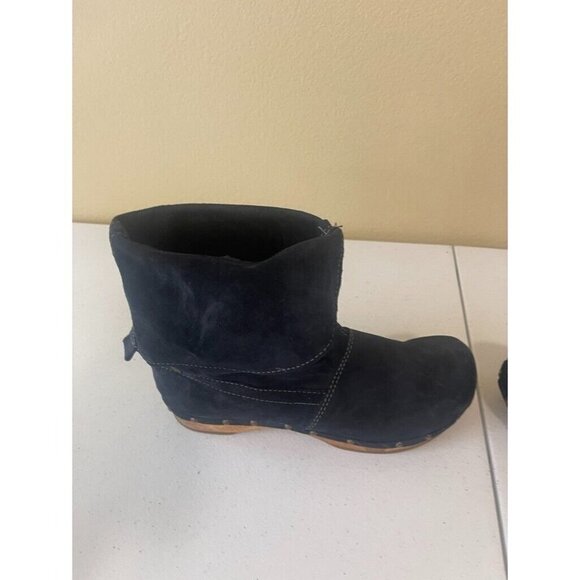 Women’s 39 US 8 Sanita Marcia Low Flex Wood Boot Navy Blue Suede - Picture 9 of 14